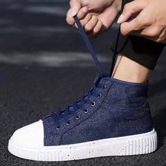 Men's High Top Canvas Shoes Lightweight Sneakers For Walking
