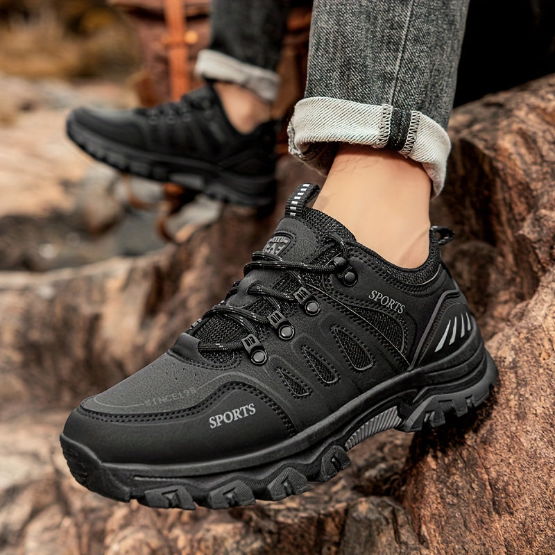 Men's Lace Up Durable PU Leather Hiking Shoes