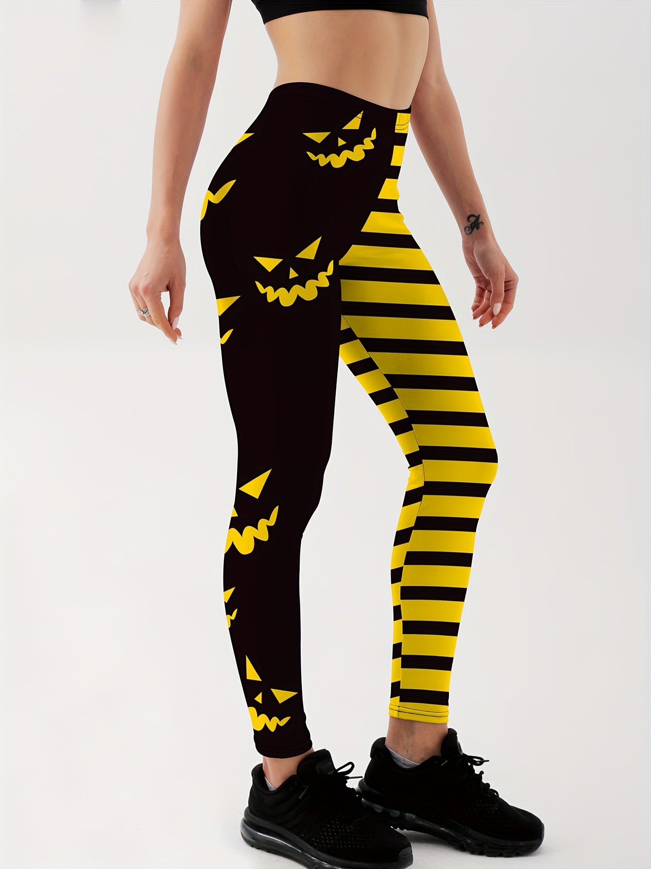 Pumpkin Ghost Print Yoga Pants High Waist Leggings