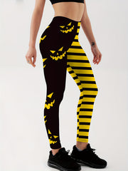 Pumpkin Ghost Print Yoga Pants High Waist Leggings