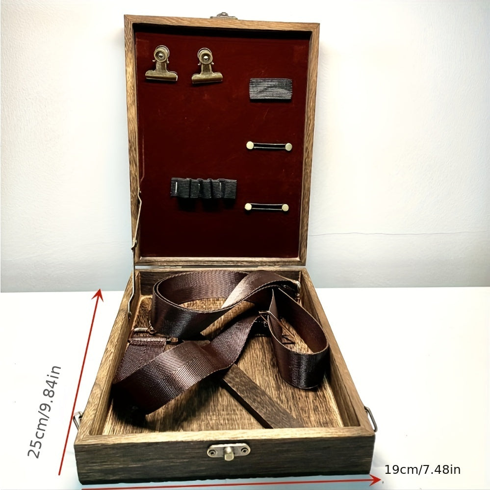 Wooden Crossbody Postman Bag Brush Storage Box Artist Tool Organizer