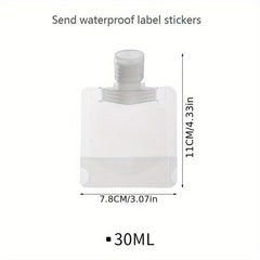 10 Pcs Travel Refillable Squeeze Pouch Toiletry Containers Lightweight