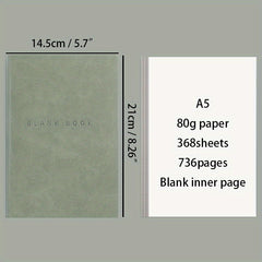 A5 Leather Hardcover Sketch Book 736 Pages