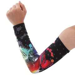 6pcs Tattoo Sleeve Ice Large Flower Arm Sleeves Lightweight Sunscreen Sleeves
