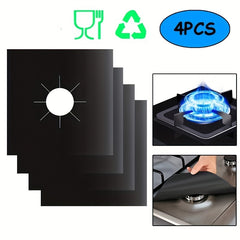 4pcs Gas Stove Burner Covers Reusable Non Stick Liners For Kitchen Cooking
