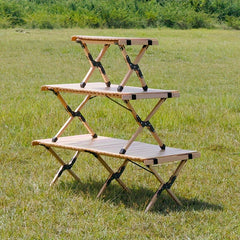 Portable Folding Wood Table Widened Solid Wood Tabletop Lightweight