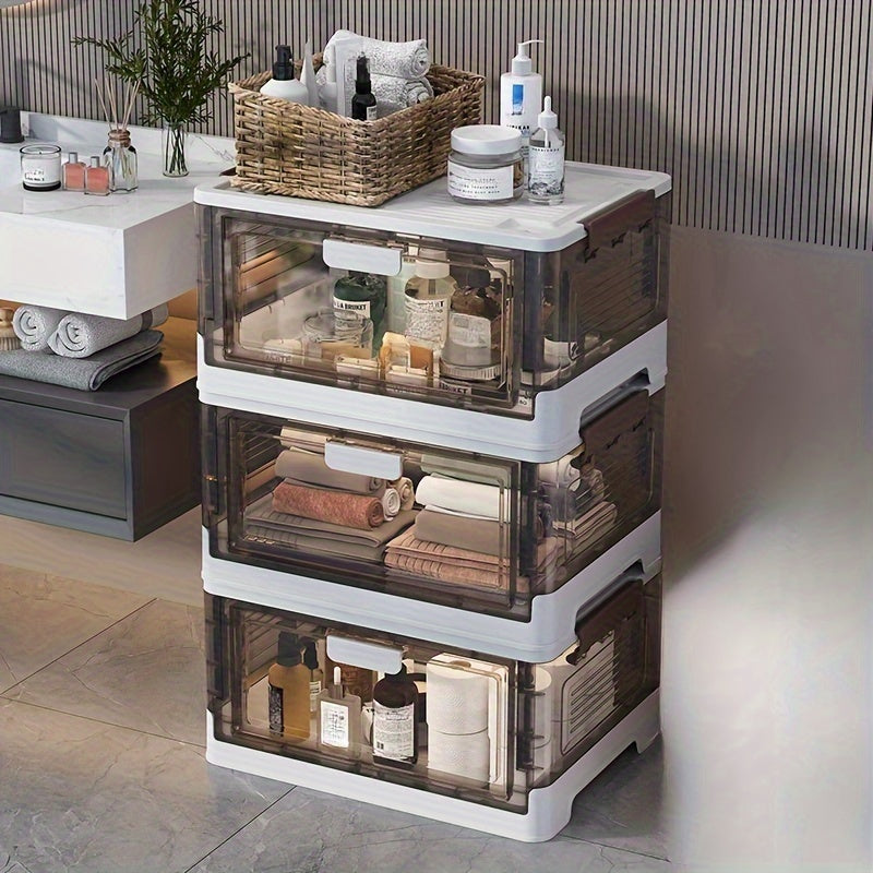 Foldable Shoes Storage Drawer Box with Doors Portable Storage Box