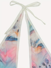 Sexy Floral Print Halter Neck Bodysuit