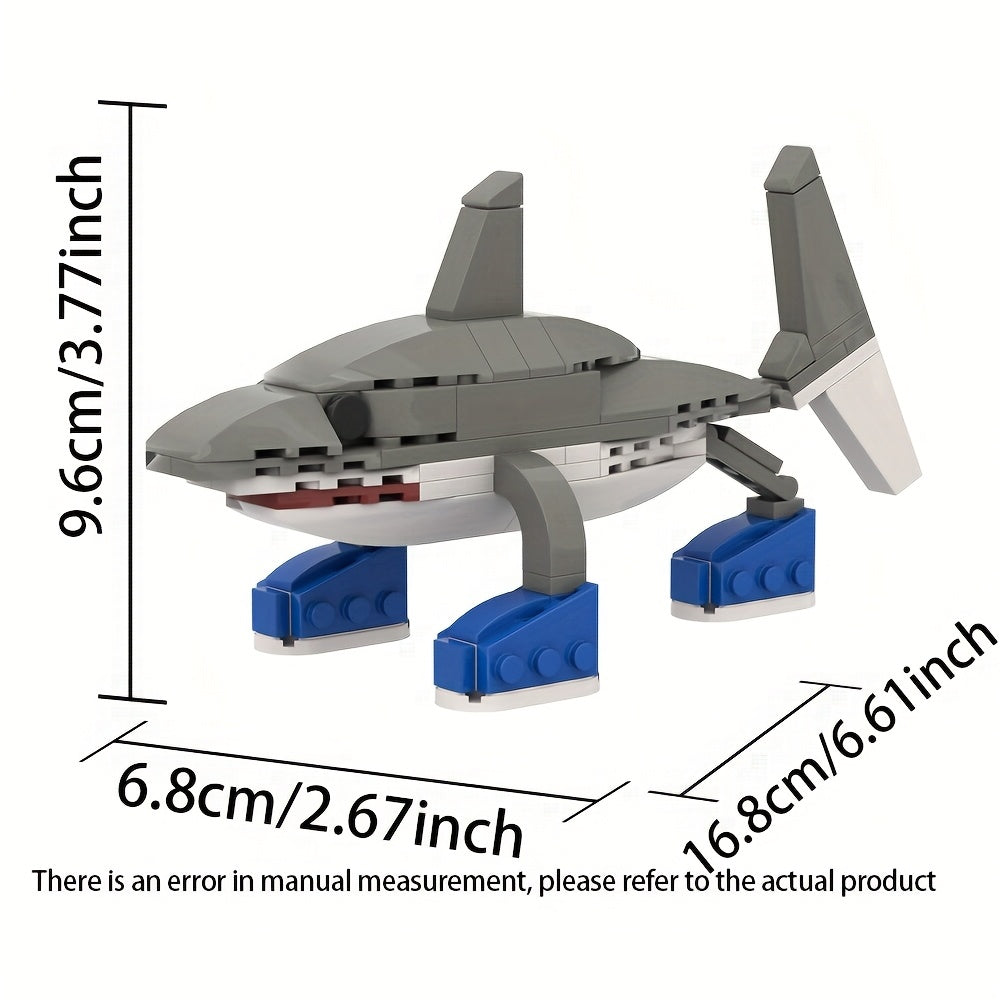 Funny Shark Model Building Blocks Toy Cartoon Birthday Gift Desktop Decoration