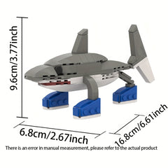 Funny Shark Model Building Blocks Toy Cartoon Birthday Gift Desktop Decoration