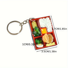 Food Lunch Box Model Pendant Key Chain Car Bag Charm Gift
