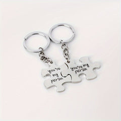 Metal Puzzle Key Ring Funny Alloy Keychain Gift For Couples