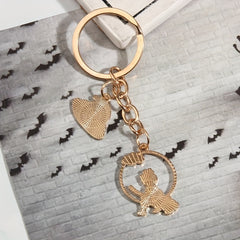 Halloween Keychain Witch Pattern Enamel Painted Key Ring Pendant
