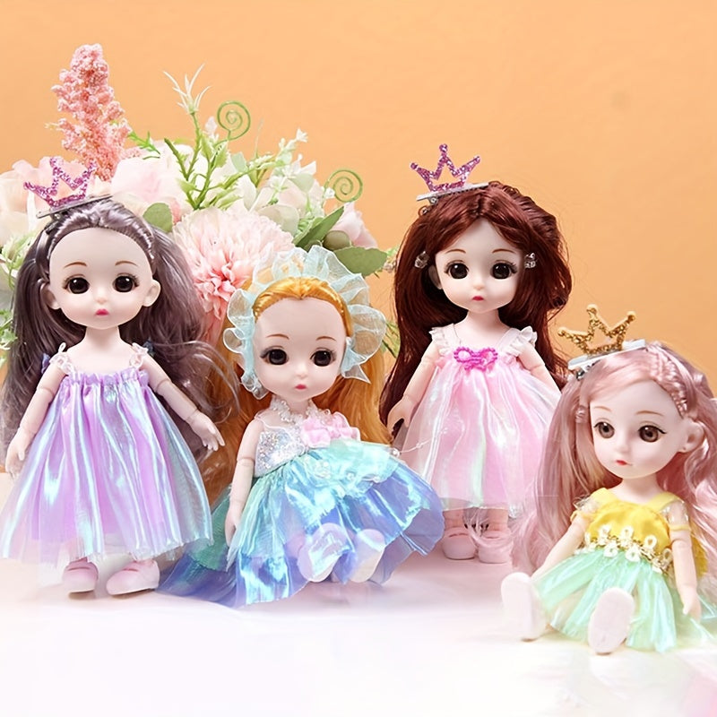 6.69in Doll Set Princess Toy with 13 Moveable Joints & Accessories