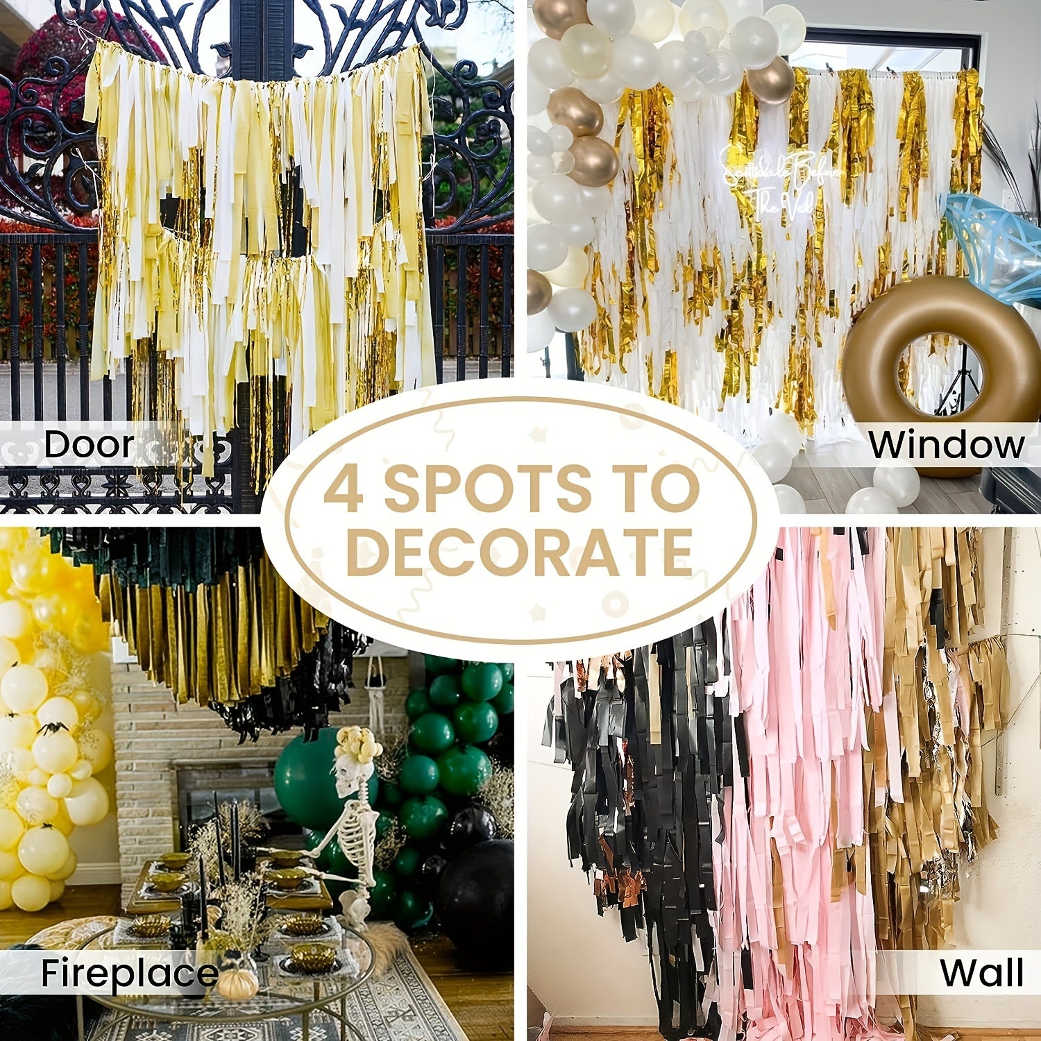 1pc Golden Twist Paper Streamer for Party and Wedding Decoration