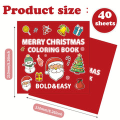 Christmas Coloring Book with Stickers - Single Sided Designs