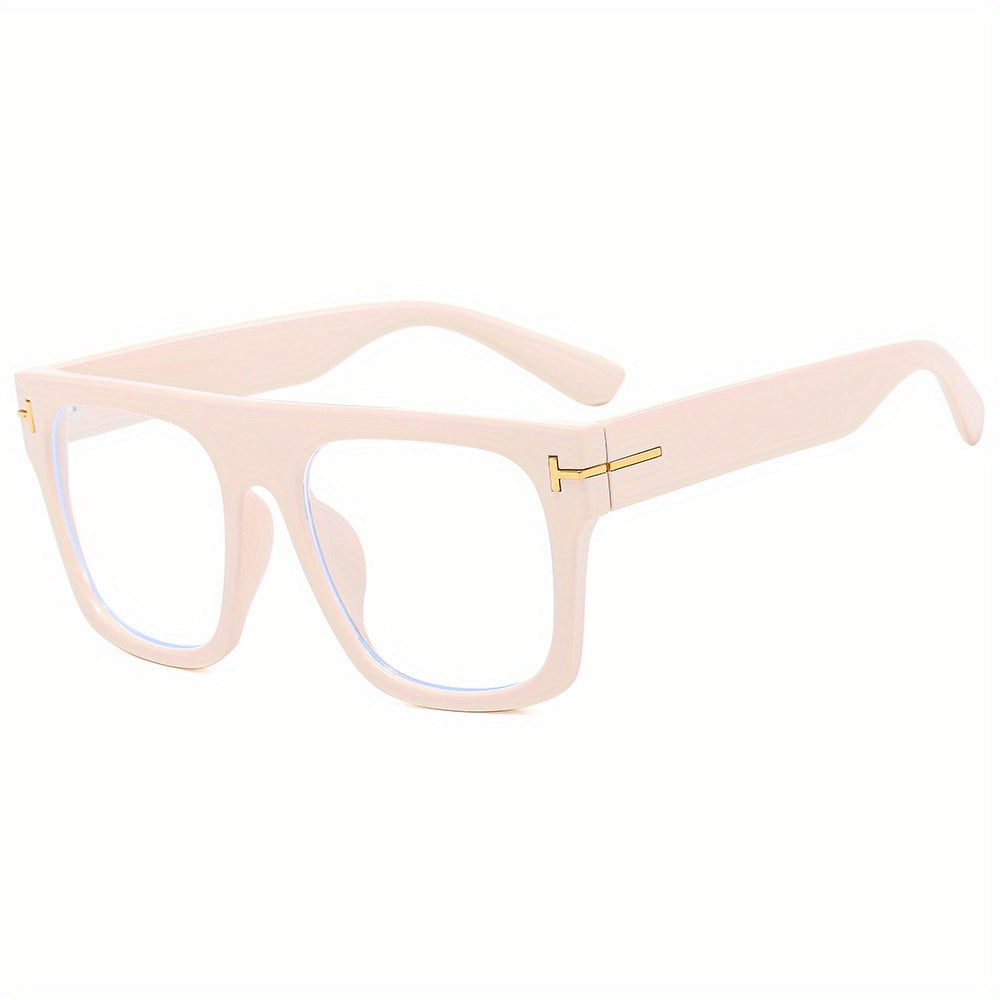 Men's Square Flat Mirror Myopia Glasses Anti Light PC Spectacles