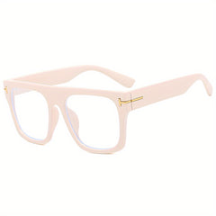 Men's Square Flat Mirror Myopia Glasses Anti Light PC Spectacles