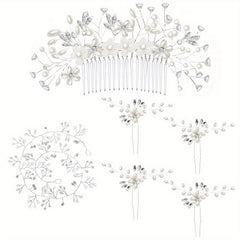 6pcs Faux Pearl Hair Pin Bridal Wedding Accessories Set