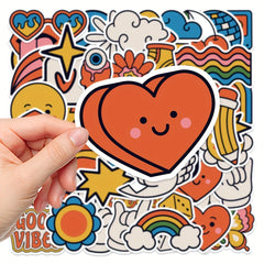 50pcs Cartoon Good Mood Waterproof DIY Graffiti Stickers
