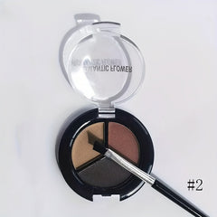 3-Color Eyebrow Powder Set with Brush - Waterproof & Long-Lasting