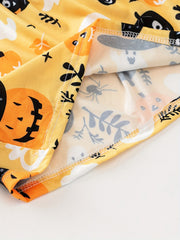 Skull Print Halloween Pajama Set Women's Sleepwear