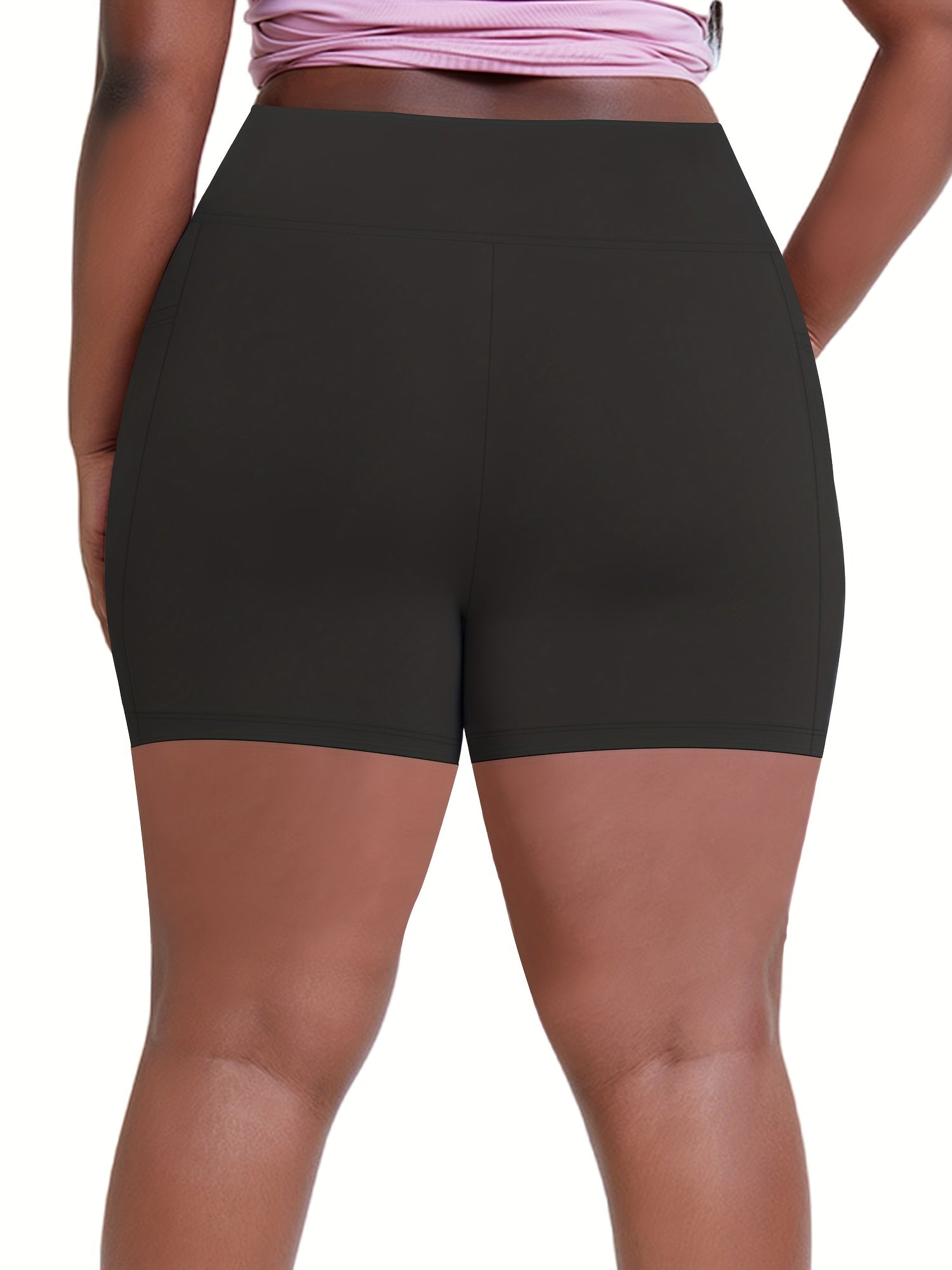 Sports Shorts Women's Plus High Rise Skinny Fitness Shorts