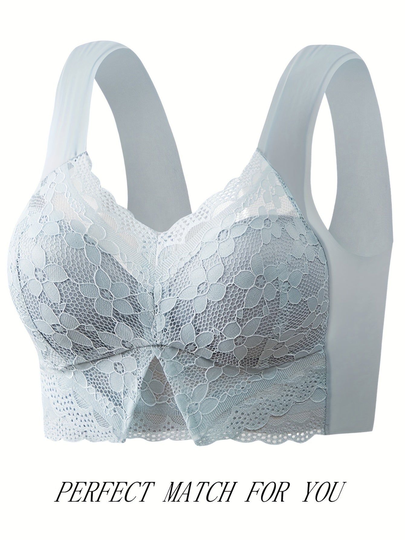 5pcs Lace Wireless Full Coverage Bras Women's Lingerie