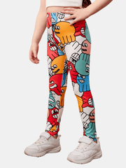 Girls Cartoon Print Leggings Comfortable Casual Pants For Kids Summer
