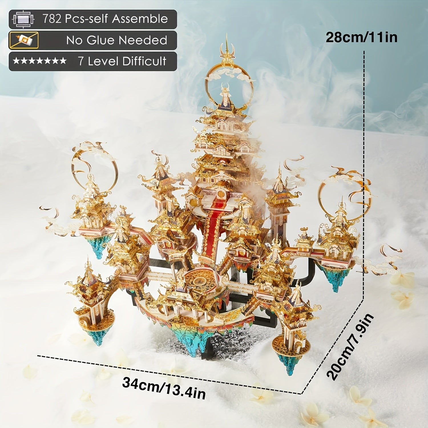 Metal Puzzle Model Kits Palace Building Kits For Adults DIY Handcraft Gift