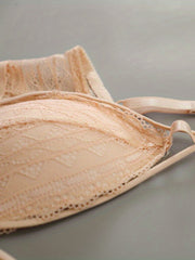 Lace Wireless Push Up Bra Comfy & Breathable Triangle Cups