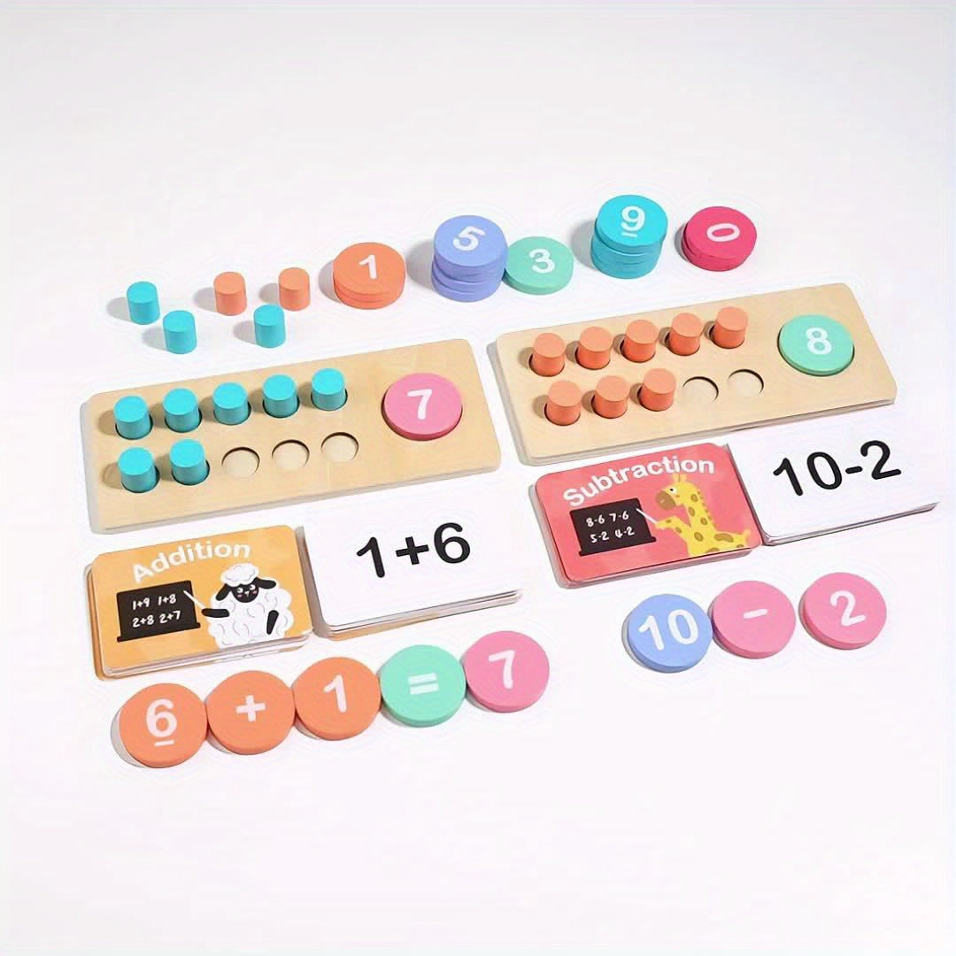 Wooden Ten Frame Math Learning Toy Counting & Number Sense Development Kit