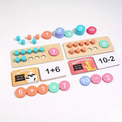 Wooden Ten Frame Math Learning Toy Counting & Number Sense Development Kit