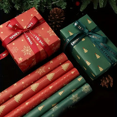 7pcs Christmas Wrapping Paper Flower Gift Bouquet Packaging