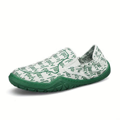 Men's Letter Print Slip On Canvas Shoes for Walking