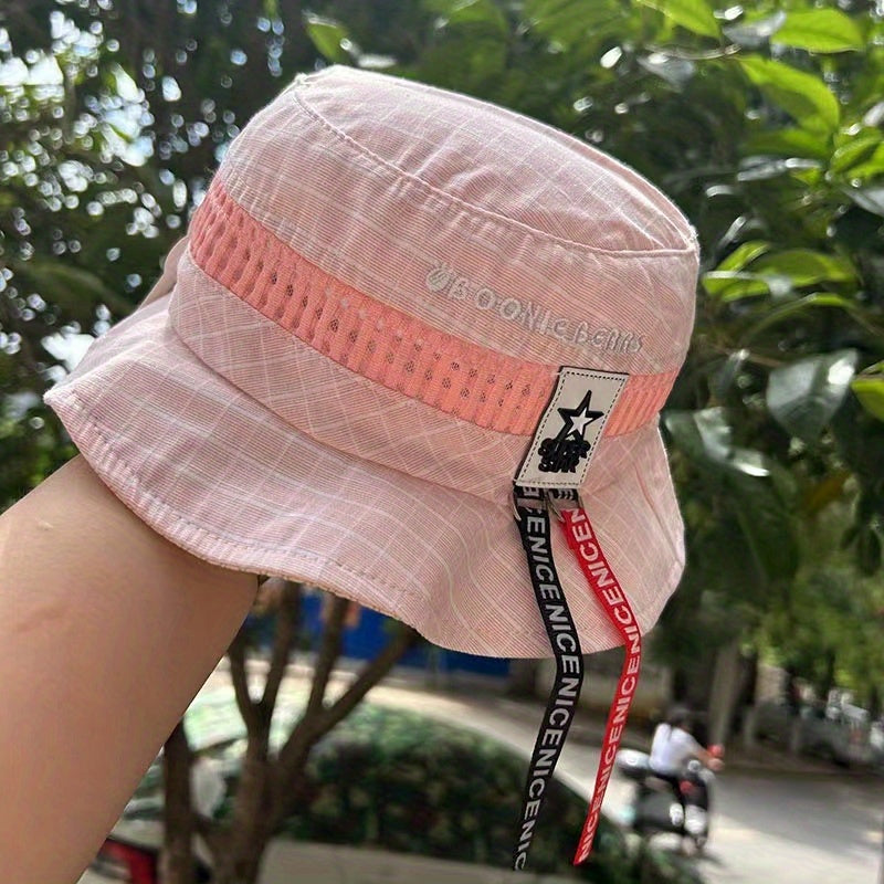 Baby Sun Protection Hat Casual Plaid Fisherman Hat
