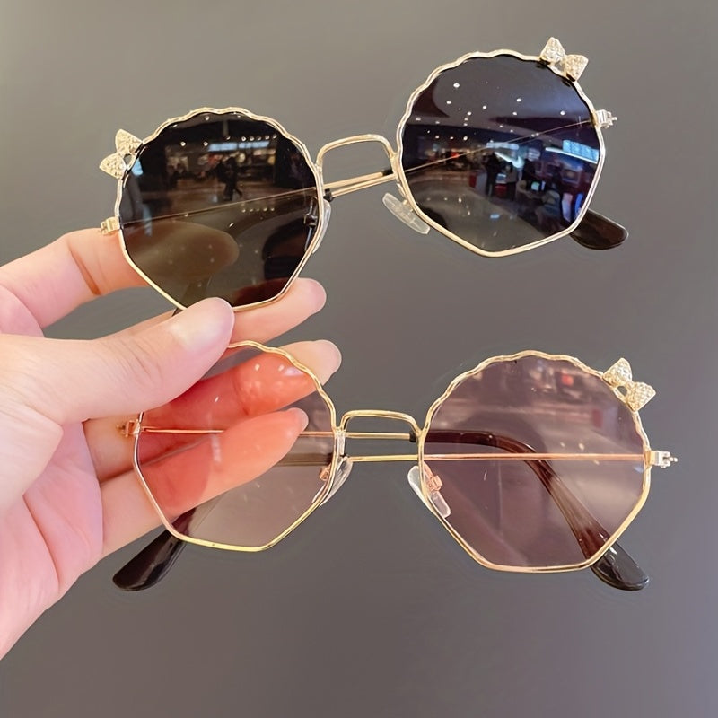 Girls Sweet Bowknot Decor Holiday Party Sunglasses UV Protection