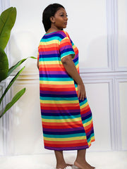 Rainbow Stripe Nightdress - High Stretch