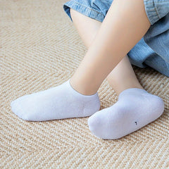 5 Pairs Boy's Solid Liner Anklets Socks Cotton Blend Non Slip Socks