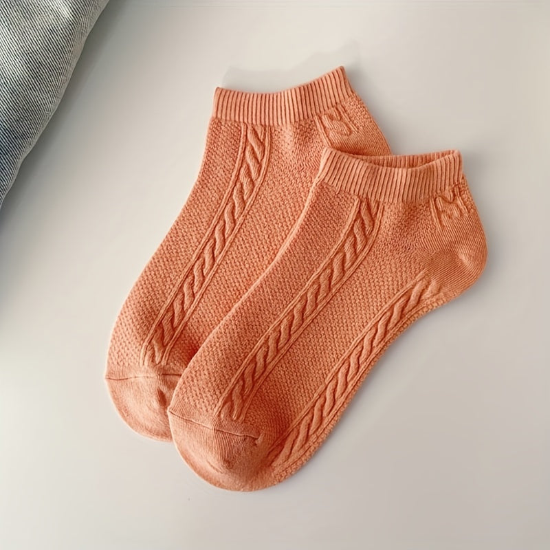 5 Pairs Soft & Comfy Low Cut Ankle Socks Women's Stockings