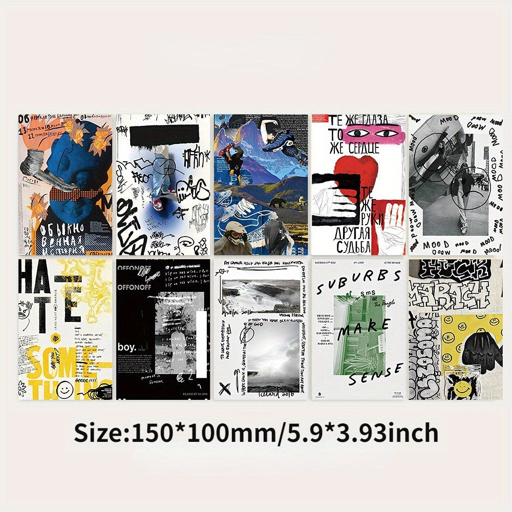 10pcs Graffiti Postcard DIY Wall Decoration Card