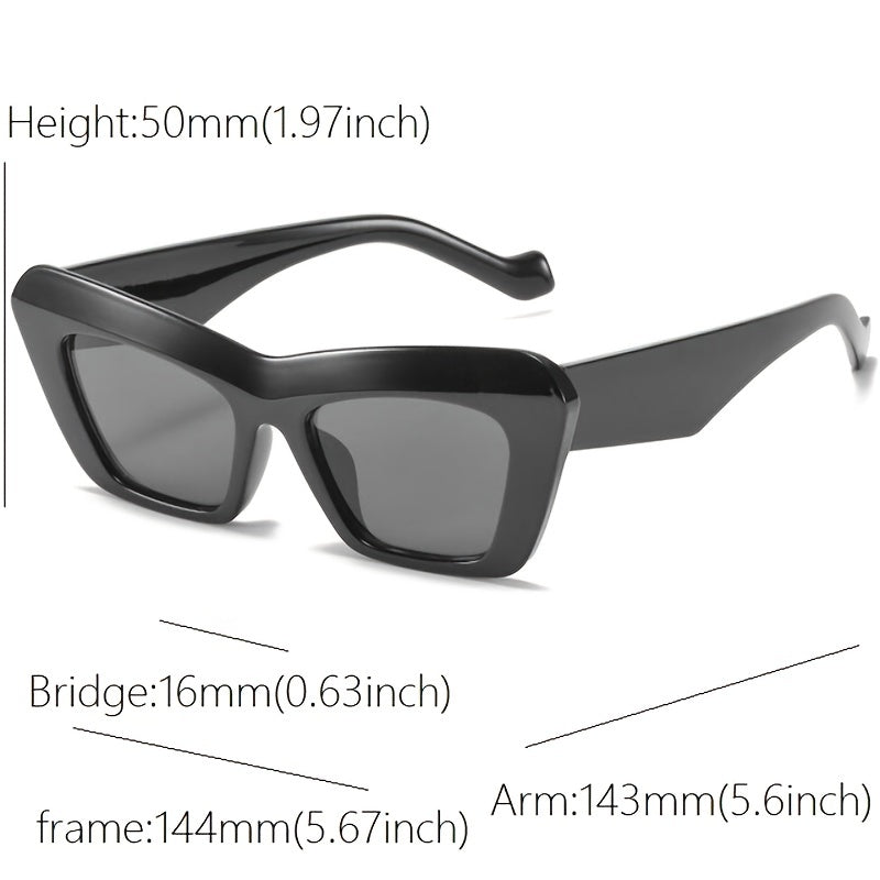 Cat Eye Wide Temple Hip Hop Sunglasses