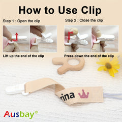 Customized Cotton Pacifier Clip with Baby Name