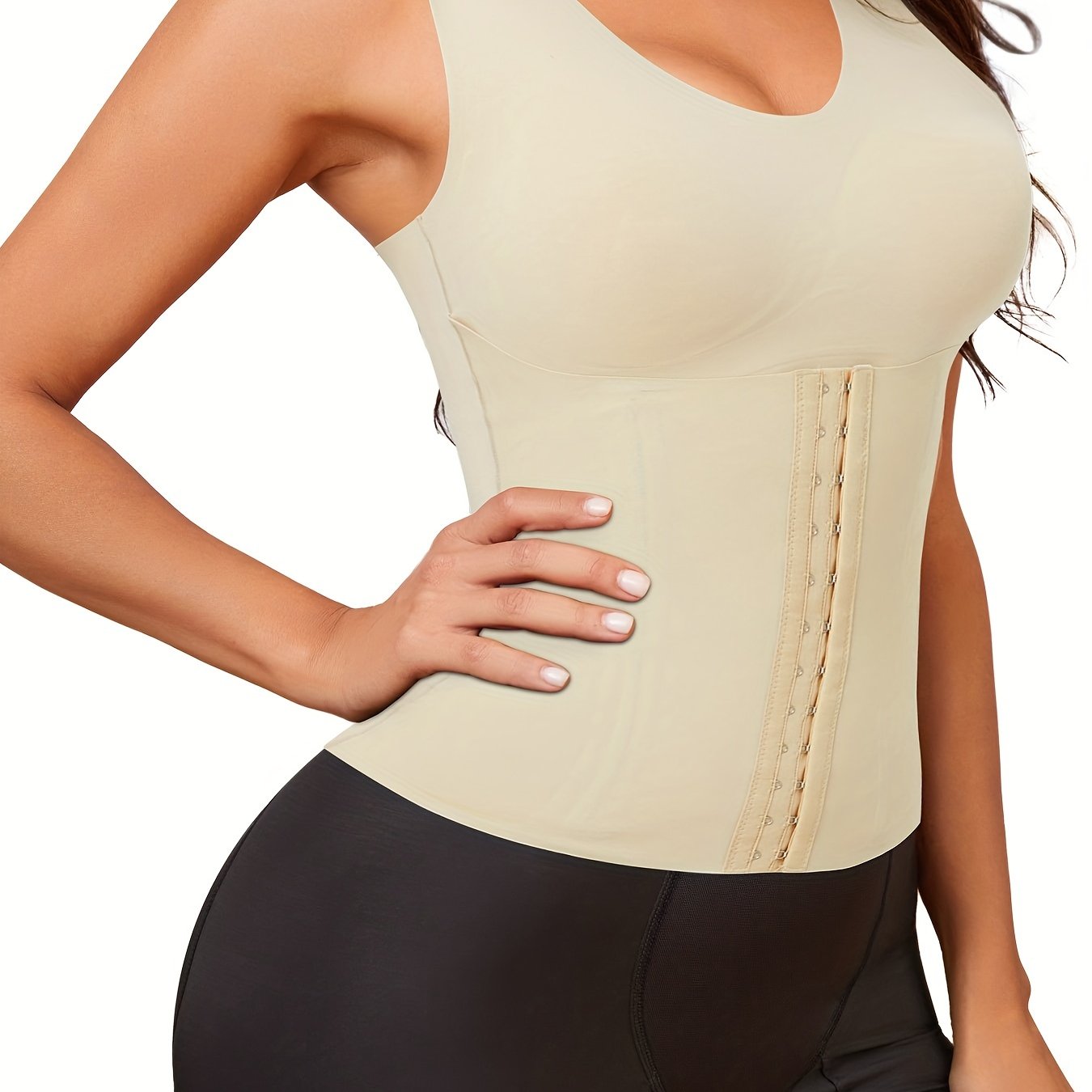 Strapless Corset Bustier Front Buckle Tummy Control Body Shaper