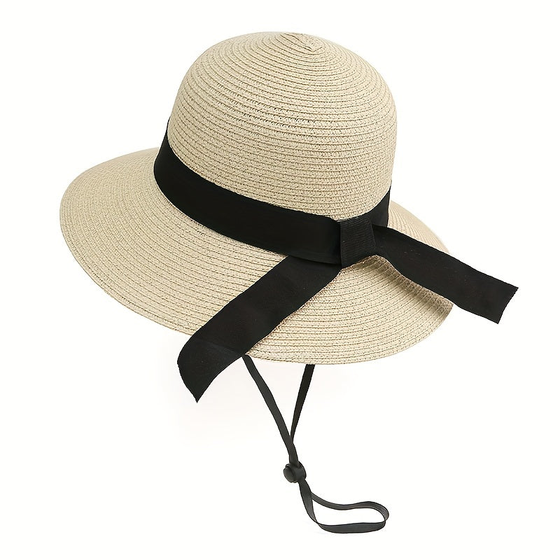 Straw Sun Hat Wide Brim Beach Hat 57 cm