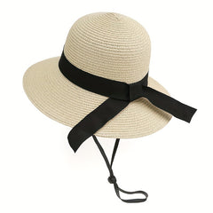 Straw Sun Hat Wide Brim Beach Hat 57 cm