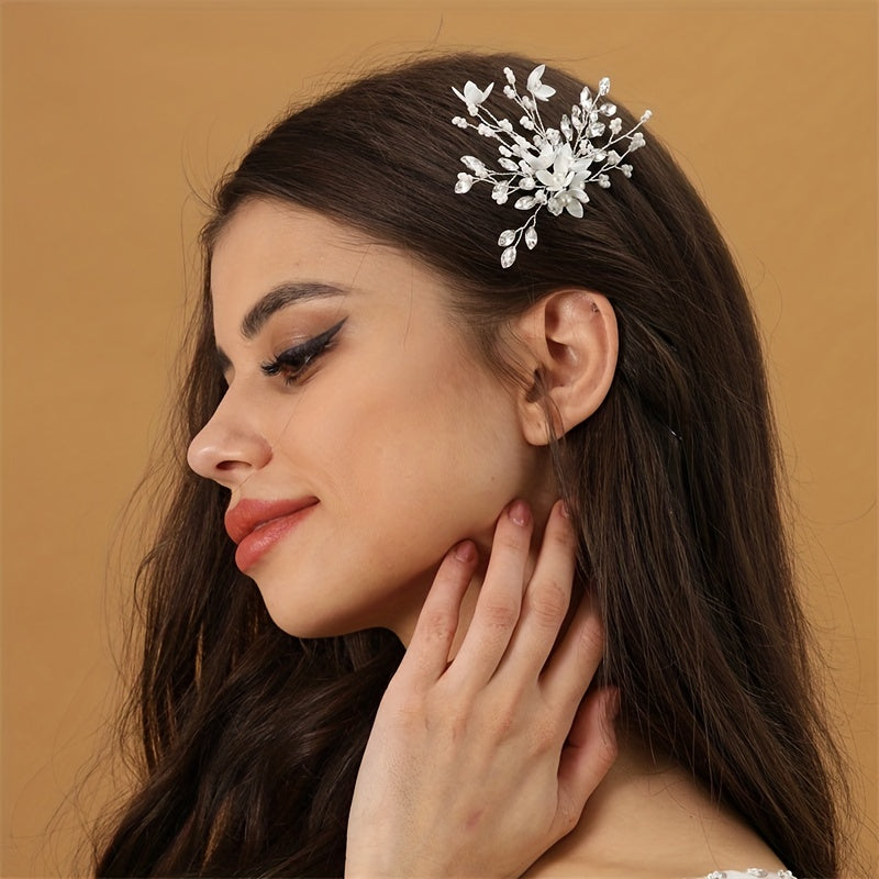 Floral Head Piece Rhinestone Hairpin Wedding Hair Accessories