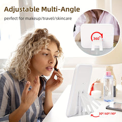 LED Lighted Travel Makeup Mirror 360 Rotatable Vanity Mirror