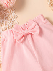 Casual Pink Cotton Long Sleeve Trousers Set