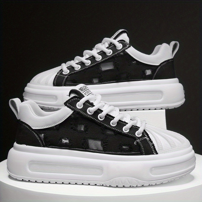 Men's Chunky Lace-Up Sneakers Ripped Shoes